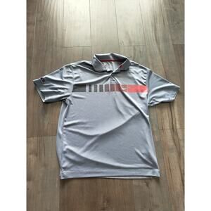 Nike Golf Mens Polo Shirt Large L Dri-Fit Grey Two-Tone Standard Fit